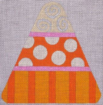 click here to view larger image of Candy Corn - Orange Dots/Stripes (hand painted canvases)