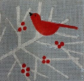 click here to view larger image of Berry Branch/Red Bird (hand painted canvases)