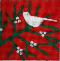 click here to view larger image of Berry Branch/White Bird (hand painted canvases)