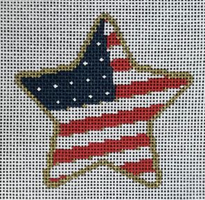 click here to view larger image of Patriotic Star w/Stitch Guide (hand painted canvases)