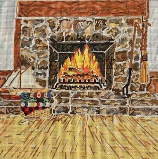 click here to view larger image of Cozy Fire (hand painted canvases)