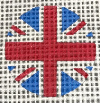 click here to view larger image of Union Jack Round Ornament (hand painted canvases)