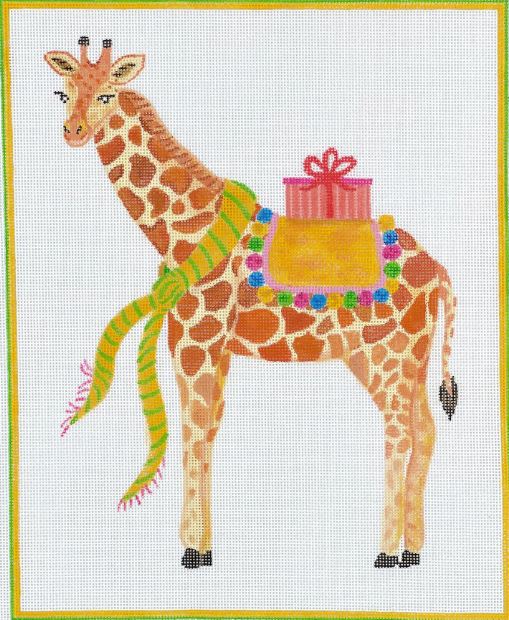 click here to view larger image of Party Animal - Giraffe w/Yellow Scarf (hand painted canvases 2)