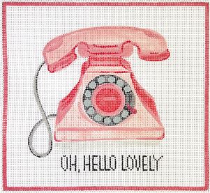 click here to view larger image of Oh Hello Lovely Retro Pink Telephone (hand painted canvases 2)