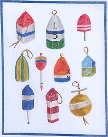 click here to view larger image of Colorful Buoys (hand painted canvases 2)
