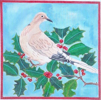 click here to view larger image of Dove in Holly (hand painted canvases 2)