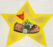 click here to view larger image of Golf Shoe Super Star (hand painted canvases)