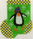 click here to view larger image of Floaty Penguin Munchkin Sock (hand painted canvases)
