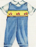 click here to view larger image of Baby Boy Smocked Suit (hand painted canvases)