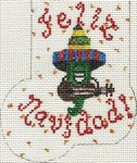 click here to view larger image of Feliz Navidad Mini Sock (hand painted canvases)