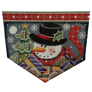 click here to view larger image of Snowman Gifts Stocking Cuff 13M (hand painted canvases)