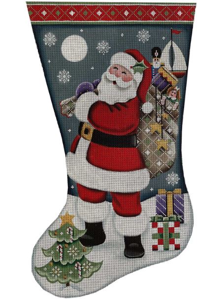 click here to view larger image of Santas Bag of Toys Stocking 18M (hand painted canvases)