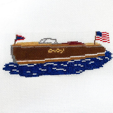 click here to view larger image of Wooden Boat (hand painted canvases)