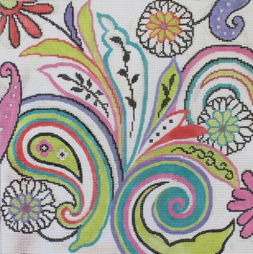 click here to view larger image of Wildflower Paisley (hand painted canvases)