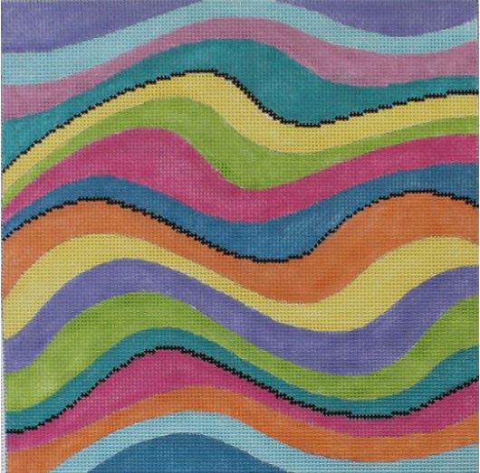 click here to view larger image of Wavelength in Pastels (hand painted canvases)