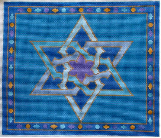 click here to view larger image of Tallis - Star of David in Blues  901T (hand painted canvases)