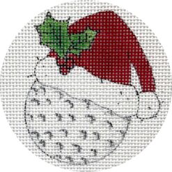 click here to view larger image of Golf Ball w/Santa Hat (hand painted canvases)