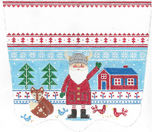 click here to view larger image of Santa Sven Fluffy Fox Friend (hand painted canvases)
