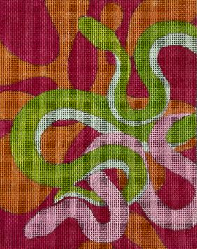 click here to view larger image of Tuttle Bag Insert - Snakes Intertwined (hand painted canvases)