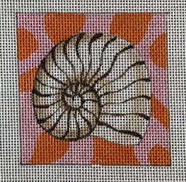 click here to view larger image of Black/White Seashell (hand painted canvases)