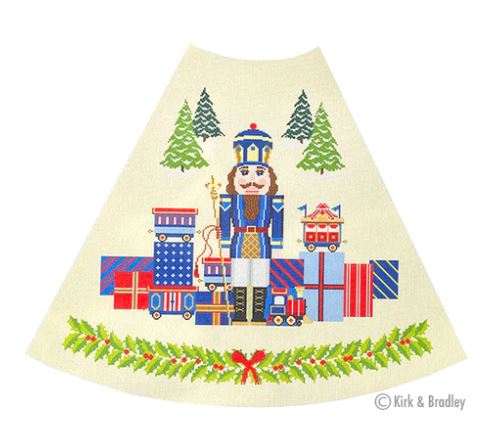 click here to view larger image of Blue Nutcracker Tree Skirt Panel (printed canvas)