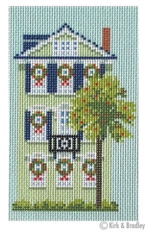 click here to view larger image of Three Sisters Green Christmas House (printed canvas)