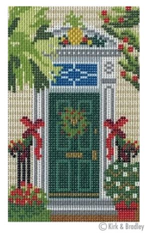 click here to view larger image of Historic Holiday Green Door (printed canvas)