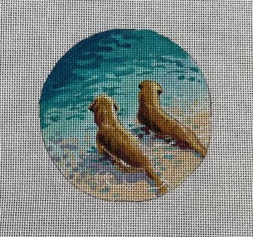 click here to view larger image of Dogs in Water (hand painted canvases)