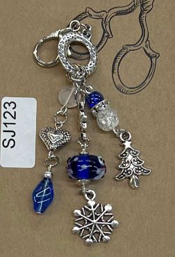 click here to view larger image of Scissor Jewels - Blue Snowman and Christmas (accessories)