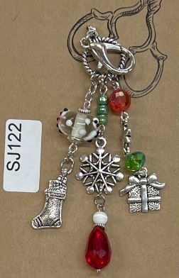 click here to view larger image of Scissor Jewels - White Snowman and Christmas (accessories)