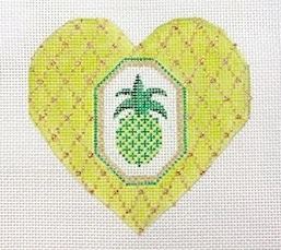 click here to view larger image of Fancy Heart - Pineapple (hand painted canvases)