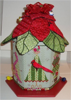 click here to view larger image of 3D Christmas Birdhouse (hand painted canvases)