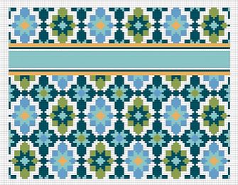 click here to view larger image of Portuguese Tiles Clutch - Turquoise (hand painted canvases)