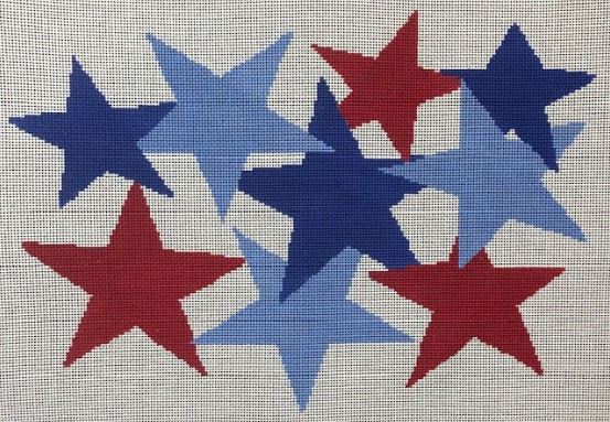 click here to view larger image of Stars White Background (hand painted canvases)