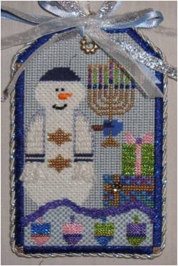 click here to view larger image of Hanukkah Snowman (hand painted canvases)