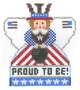 click here to view larger image of Mini Angel - Proud American w/charms (hand painted canvases)
