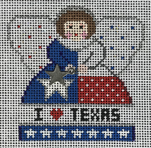 click here to view larger image of Mini Angel - Texas Flag w/charms (hand painted canvases)