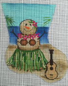 click here to view larger image of Snowlady Hula Girl Mini Stocking (hand painted canvases)