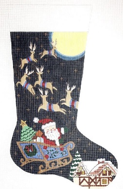 click here to view larger image of 23 inch Christmas Stocking - 7087 (hand painted canvases)