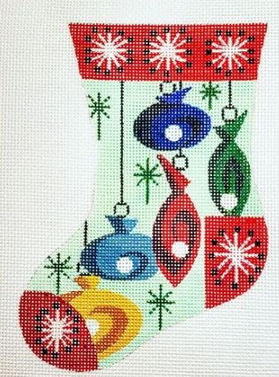 click here to view larger image of 50s Ornament Stocking (hand painted canvases)