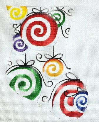 click here to view larger image of Candy Ornament Stocking (hand painted canvases)