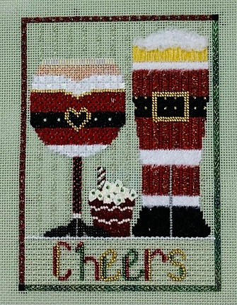 click here to view larger image of Cheers Drink Ornament (hand painted canvases)