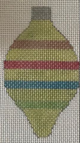 click here to view larger image of Lime Stripe Glass Ornament (hand painted canvases)