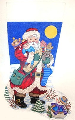 click here to view larger image of 23 inch Christmas Stocking - 7244 (hand painted canvases)