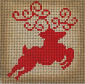 click here to view larger image of Reindeer Silhouette/Right Facing (hand painted canvases)