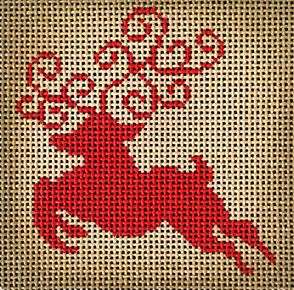 click here to view larger image of Reindeer Silhouette/Left Facing (hand painted canvases)