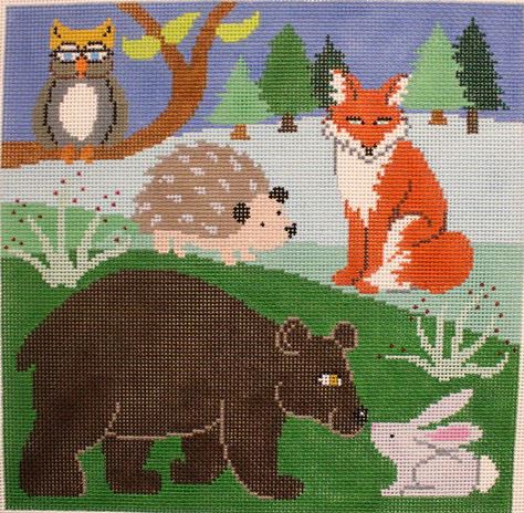 click here to view larger image of Forest Animals (hand painted canvases)