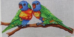 click here to view larger image of Parrots on a Branch (hand painted canvases)