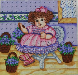 click here to view larger image of Doll Sitting in a Chair (hand painted canvases)