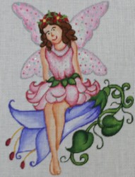 click here to view larger image of Pink Fairy on a Flower (hand painted canvases)